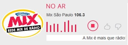 Ouvir agora ao vivo a rádio MIX FM 106,3 de São Paulo online no Guia Rádios SP mais perto