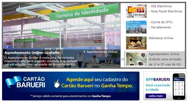 Site da Prefeitura Municipal de Barueri / Serviços online e IPTU