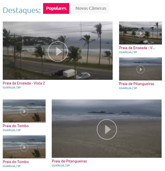 Câmeras ao vivo: Praia do TOMBO / Guarujá, SP